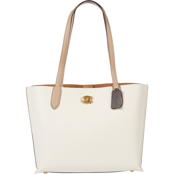 コーチ レディース ハンドバッグ バッグ Color-Block Leather Willow Tote Chalk Multi