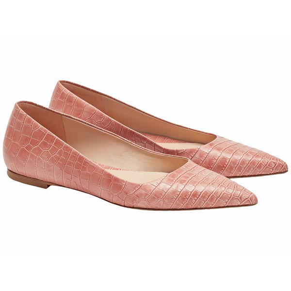 エムエメウラフール レディース サンダル シューズ Rowan Flat Embossed Croc Rose