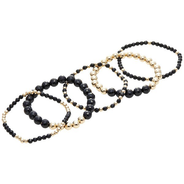 ディーバークレイ レディース ブレスレット・バングル・アンクレット アクセサリー The Favorite Gemstone Bracelet Stack Black