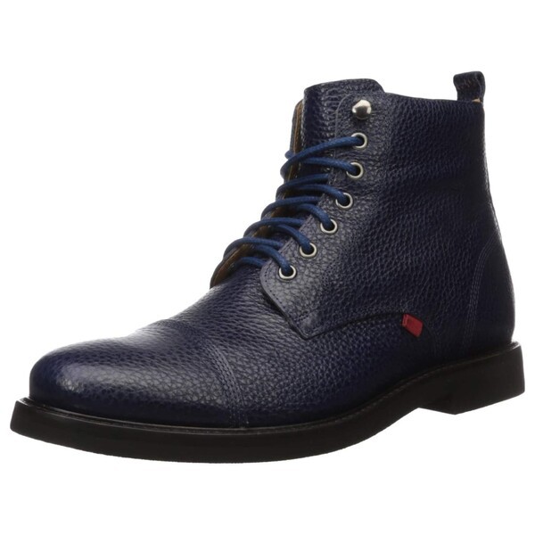 マークジョセフニューヨーク メンズ ブーツ＆レインブーツ シューズ Men's Leather Luxury Laceup Lug Boot Ankle Navy Pebble Grainy