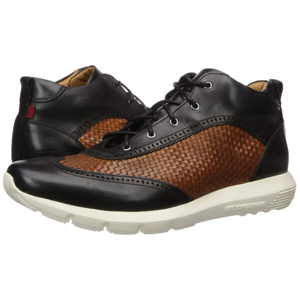 マークジョセフニューヨーク メンズ スニーカー シューズ Men's Leather Extra Lightweight Wingtip Ankle Boot Black Nappa/Tan Weave