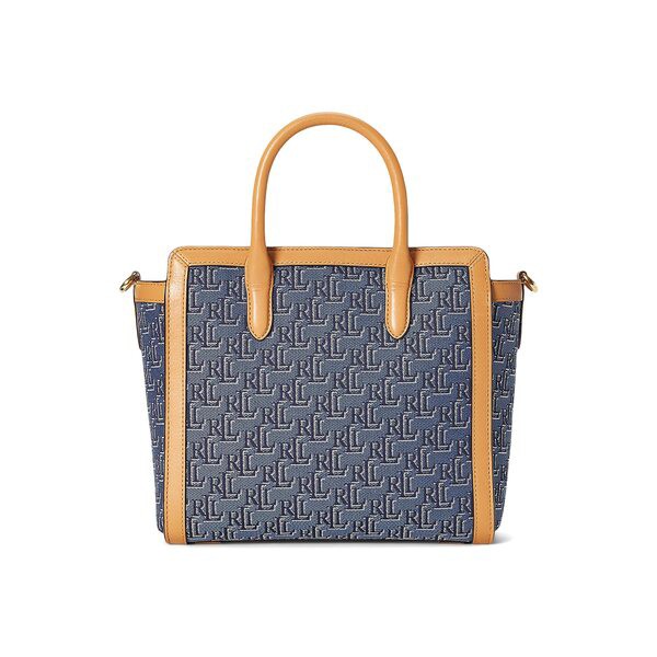 ラルフローレン レディース ハンドバッグ バッグ Monogram Jacquard Medium Tyler Tote Denim Blue/Buff