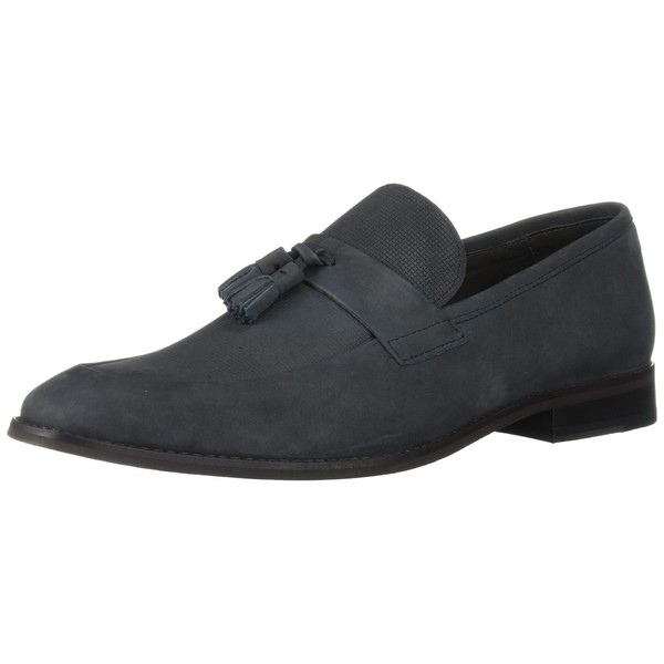 マークジョセフニューヨーク メンズ スリッポン・ローファー シューズ Men's Leather Luxury Gold Collection Tassle Loafer Grey Nubuck