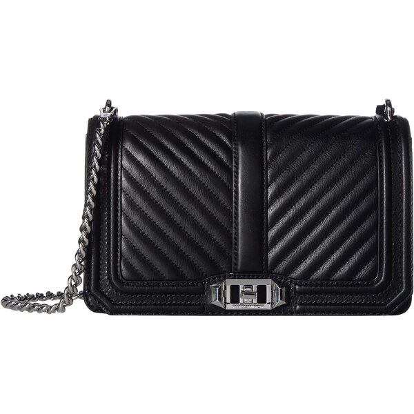 レベッカミンコフ レディース ハンドバッグ バッグ Chevron Quilted Love Crossbody Black 2