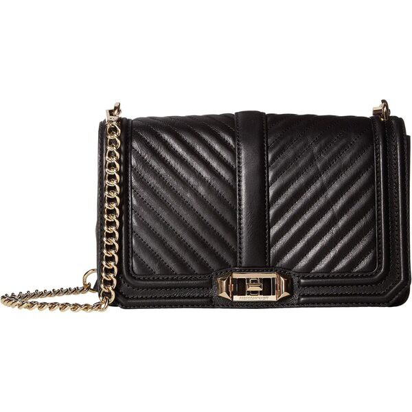 レベッカミンコフ レディース ハンドバッグ バッグ Chevron Quilted Love Crossbody Black 1