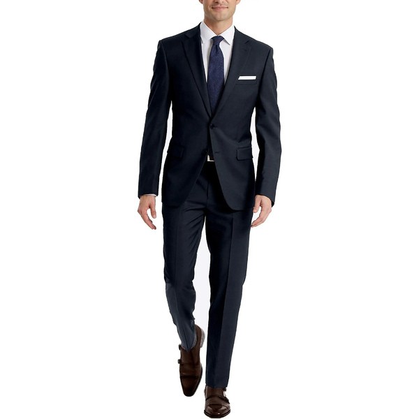 カルバンクライン メンズ カジュアルパンツ ボトムス Mens Slim Fit Suit Separates Solid Navy