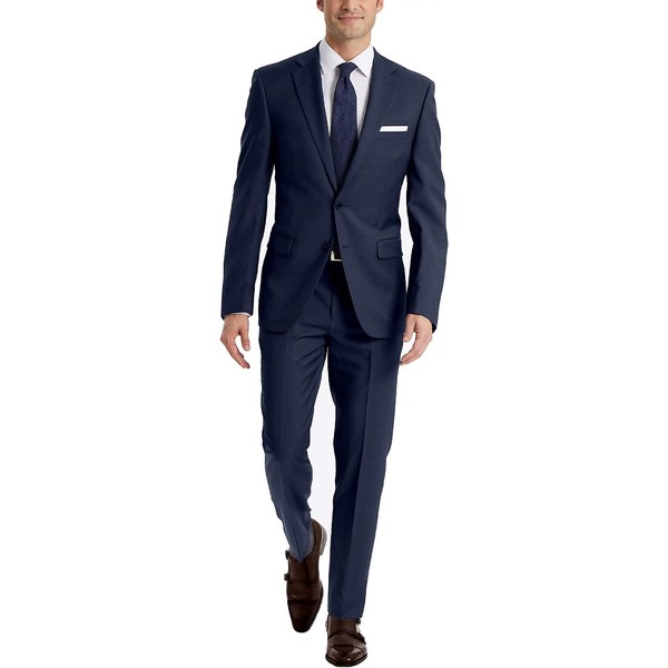 カルバンクライン メンズ カジュアルパンツ ボトムス Mens Slim Fit Suit Separates Solid Medium Blue