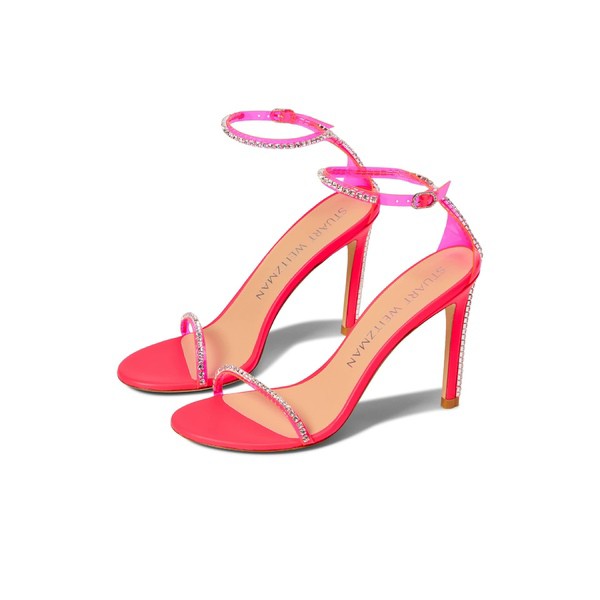 スチュアート ワイツマン レディース ヒール シューズ Nudistglam 100 Sandal Neon Pink/Neon Pink/Clear