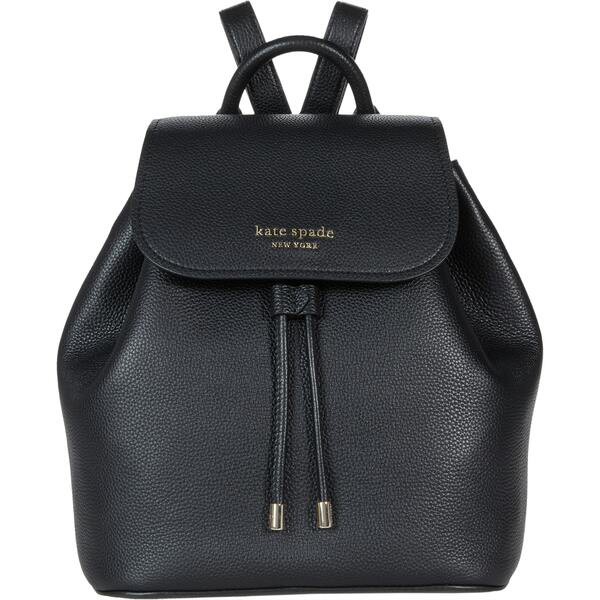 ケイト スペード レディース バックパック・リュックサック バッグ Sinch Pebbled Leather Medium Flap Backpack Black