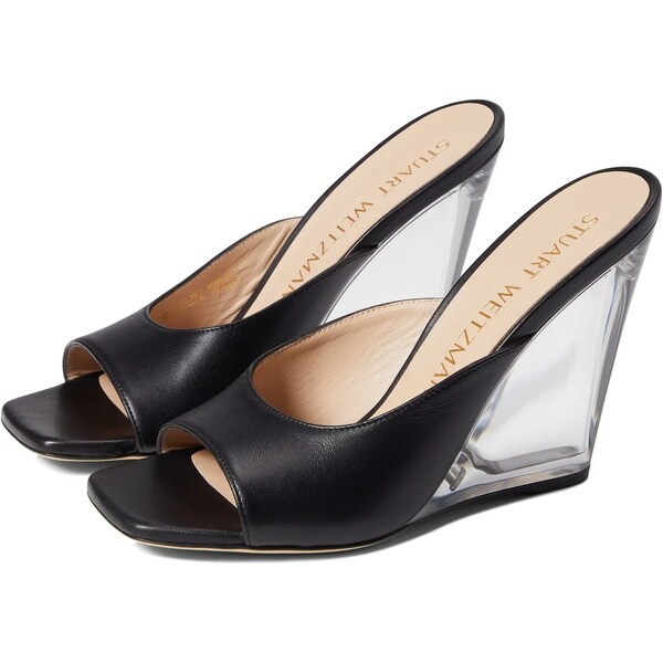 スチュアート ワイツマン レディース ヒール シューズ Tia 100 Lucite Wedge Black