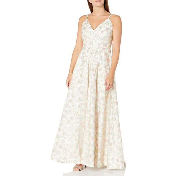 カルバンクライン レディース ワンピース トップス Women's V Neck Flower Print Gown Powder Multi