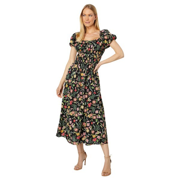 ケイト スペード レディース ワンピース トップス Rooftop Garden Floral Riviera Dress Black Multi