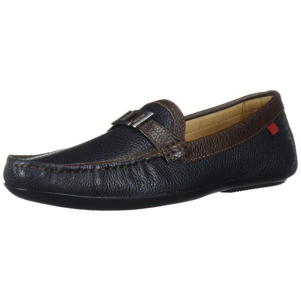 マークジョセフニューヨーク メンズ スリッポン・ローファー シューズ Men's Made in Brazil Leather/Metal Bit Driving Loafer Navy Gra