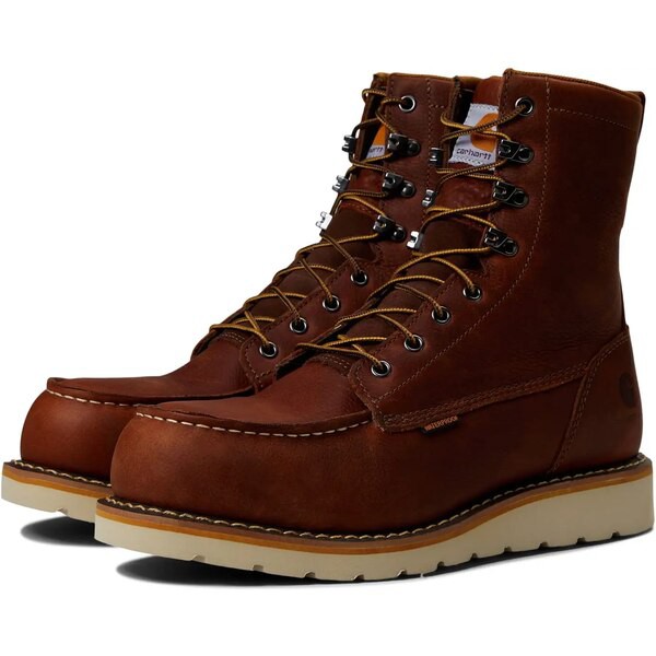 カーハート メンズ ブーツ＆レインブーツ シューズ Waterproof 8" Moc Steel Toe Wedge Work Boot Red Brown