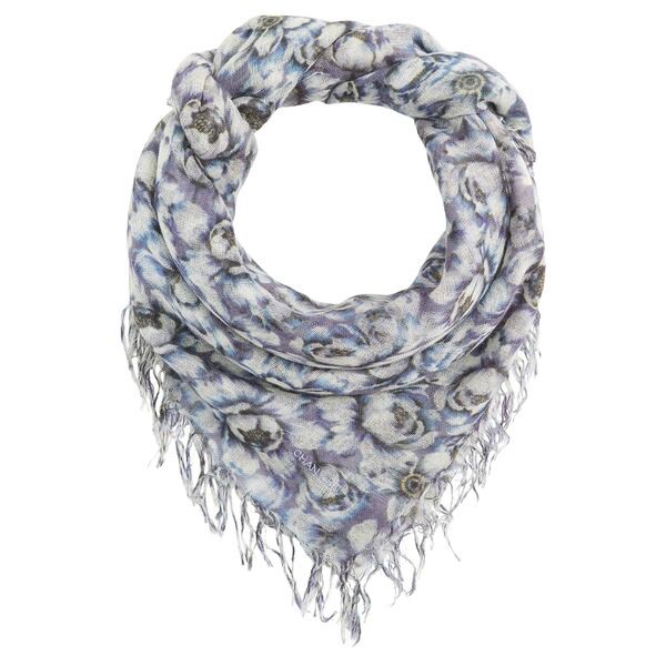 チャンルー レディース マフラー・ストール・スカーフ アクセサリー Cashmere and Silk Small Floral Print Scarf Seed Pearl