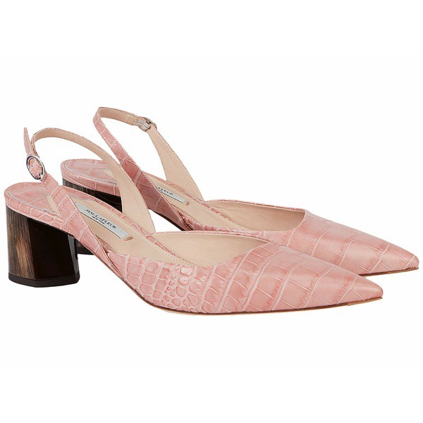 エムエメウラフール レディース ヒール シューズ Irene Slingback Embossed Croc Rose