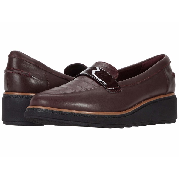 安い購入 クラークス レディース スリッポン ローファー シューズ Sharon Gracie Burgundy Leather 最安値挑戦 Design Tours Com