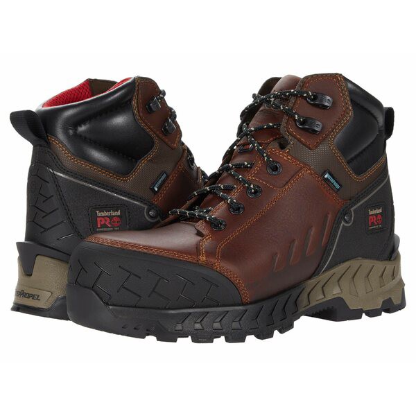 ティンバーランド メンズ ブーツ＆レインブーツ シューズ Work Summit 6" Composite Safety Toe Waterproof Insulated Distressed Brown