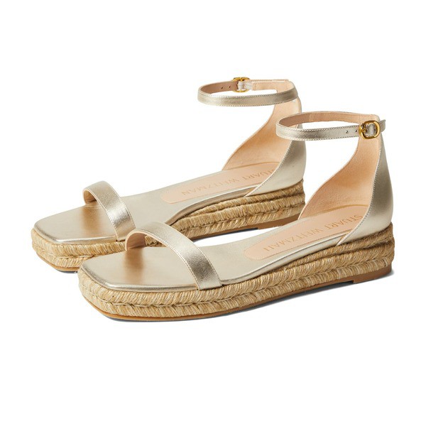 スチュアート ワイツマン レディース サンダル シューズ Nudistcurve Espadrille Flat Sandal Platino