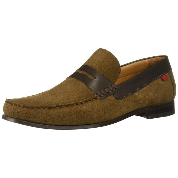 マークジョセフニューヨーク メンズ スリッポン・ローファー シューズ Men's Leather Windsor Place Penny Loafer Olive Suede