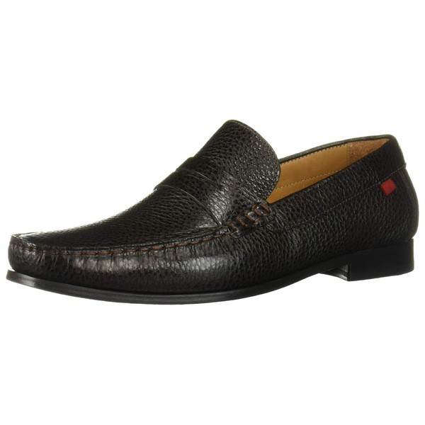 マークジョセフニューヨーク メンズ スリッポン・ローファー シューズ Men's Leather Windsor Place Penny Loafer Dark Brown Pebble Gra