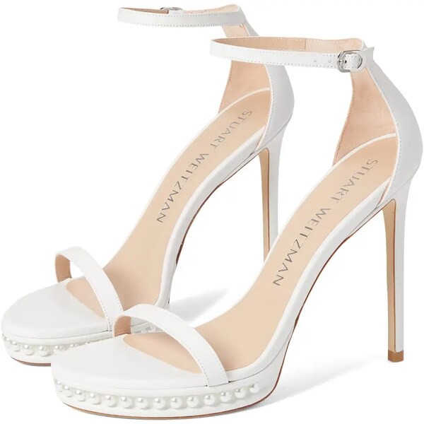 スチュアート ワイツマン レディース ヒール シューズ Nudistdisco Pearl Sandal White