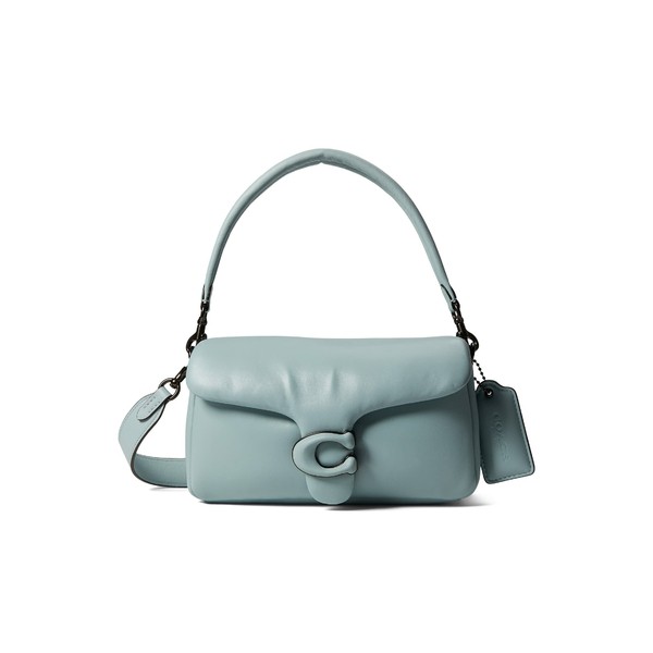 コーチ レディース ハンドバッグ バッグ Leather Covered C Closure Pillow Tabby Shoulder Bag 26 Aqua