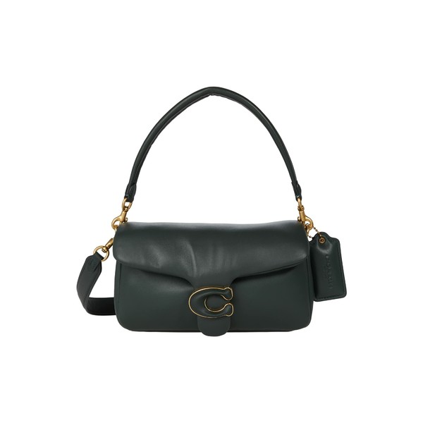 コーチ レディース ハンドバッグ バッグ Leather Covered C Closure Pillow Tabby Shoulder Bag 26 Amazon Green