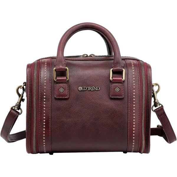 オールドトレンド レディース ハンドバッグ バッグ Genuine Leather Mini Trunk Crossbody Bag Rusty Red