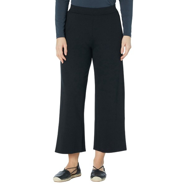 エイリーンフィッシャー レディース カジュアルパンツ ボトムス Petite High-Waisted Wide Ankle Pants in Flex Ponte Black