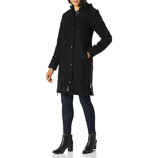 ヴィンスカムート レディース コート アウター Camuto Women's Wool Coat with Hood Black