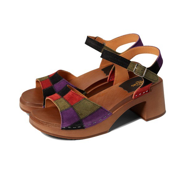 スウェディッシュハズビーンズ レディース ヒール シューズ Patchwork Sandal Suede Patchwork