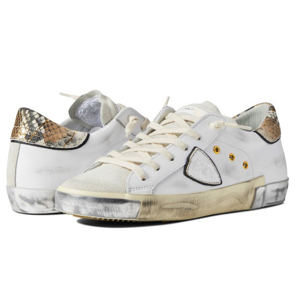 フィリップモデル レディース スニーカー シューズ PRSX Low Sneaker Veau Animalier/Blanc Beige