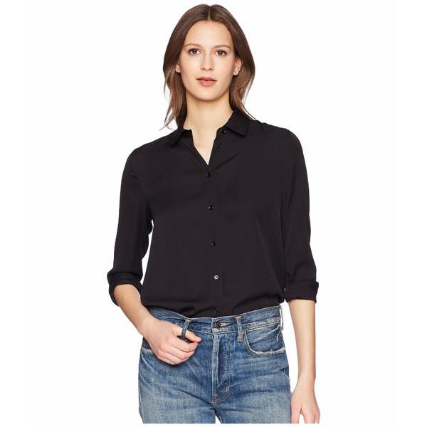 ヴィンス レディース シャツ トップス Slim Fitted Blouse Black