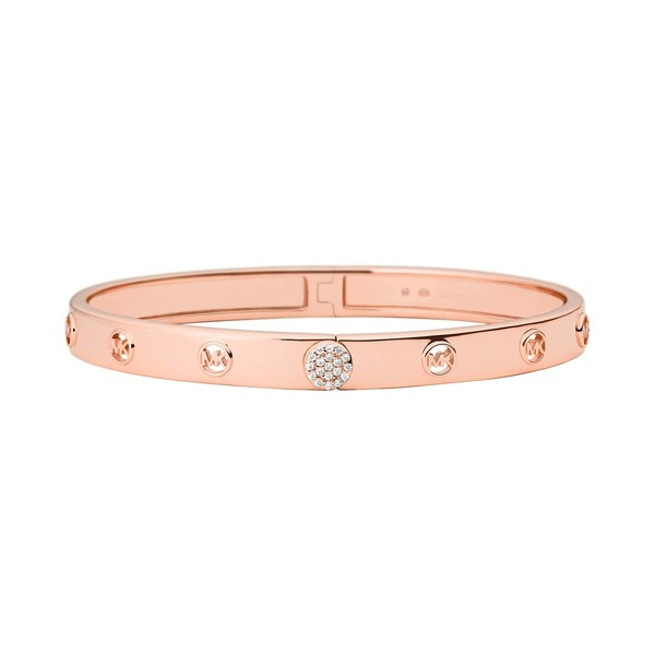 マイケルコース レディース ブレスレット・バングル・アンクレット アクセサリー Sterling Silver MK Logo Bangle Bracelet Rose Gold-To