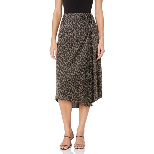 ヴィンス レディース スカート ボトムス Women's Zinnia Floral Ruched Skirt Black