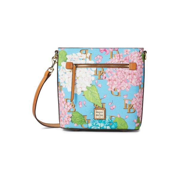 ドーネイアンドバーク レディース ハンドバッグ バッグ Hydrangea Monogram Zip Crossbody Blue