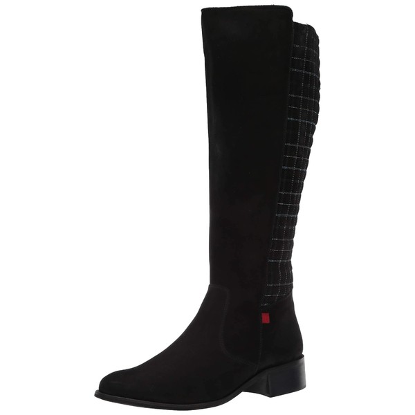 マークジョセフニューヨーク レディース ブーツ＆レインブーツ シューズ Women's Leather Luxury High Top Riding Boot with Plaid Detai