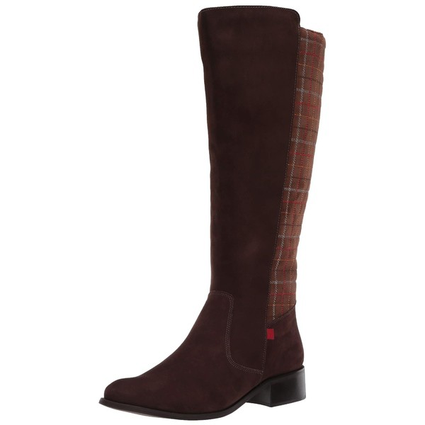 マークジョセフニューヨーク レディース ブーツ＆レインブーツ シューズ Women's Leather Luxury High Top Riding Boot with Plaid Detai