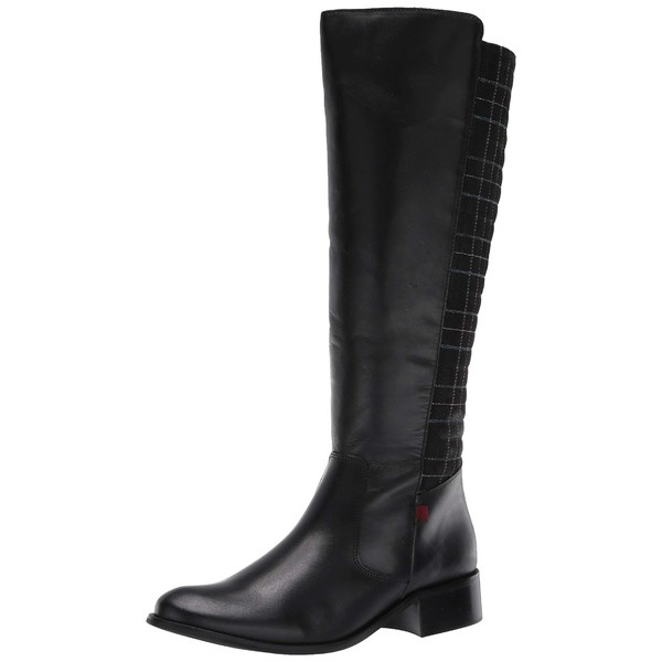 マークジョセフニューヨーク レディース ブーツ＆レインブーツ シューズ Women's Leather Luxury High Top Riding Boot with Plaid Detai