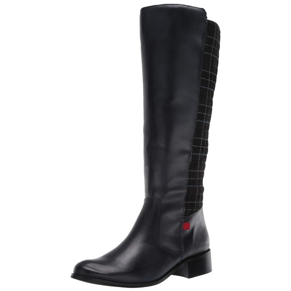 マークジョセフニューヨーク レディース ブーツ＆レインブーツ シューズ Women's Leather Luxury High Top Riding Boot with Plaid Detai