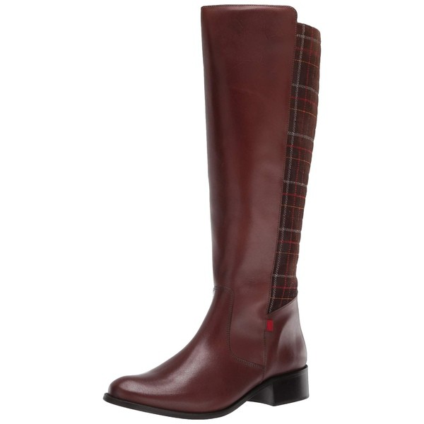 マークジョセフニューヨーク レディース ブーツ＆レインブーツ シューズ Women's Leather Luxury High Top Riding Boot with Plaid Detai