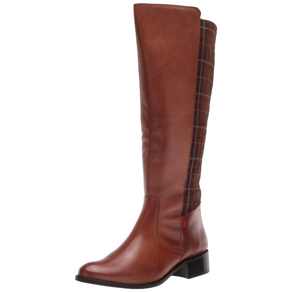 マークジョセフニューヨーク レディース ブーツ＆レインブーツ シューズ Women's Leather Luxury High Top Riding Boot with Plaid Detai