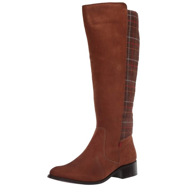 マークジョセフニューヨーク レディース ブーツ＆レインブーツ シューズ Women's Leather Luxury High Top Riding Boot with Plaid Detai