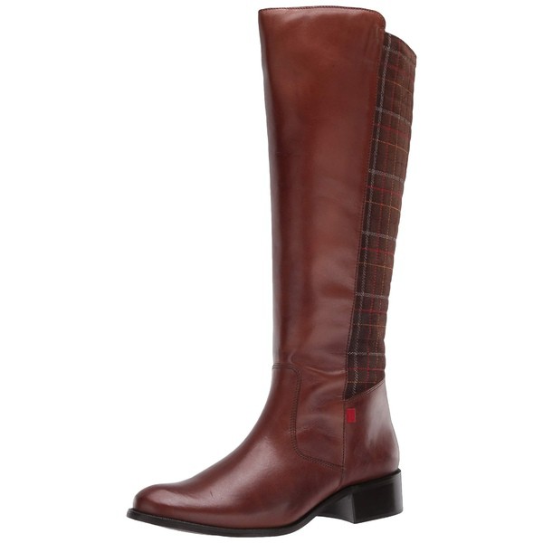 マークジョセフニューヨーク レディース ブーツ＆レインブーツ シューズ Women's Leather Luxury High Top Riding Boot with Plaid Detai