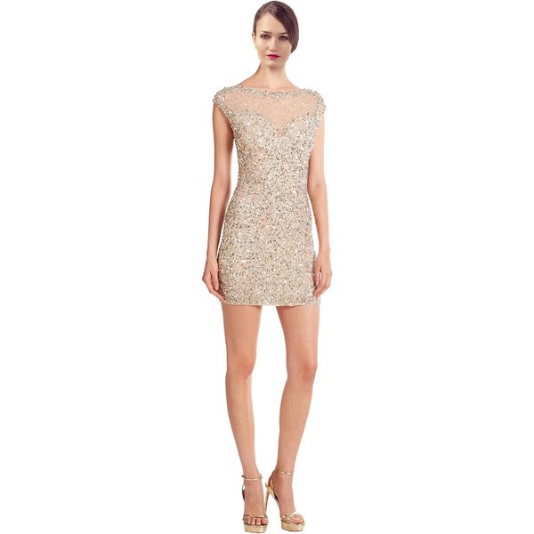 パーカー レディース ワンピース トップス Women's Montclair Sequin Bodycon Mini Dress Nude