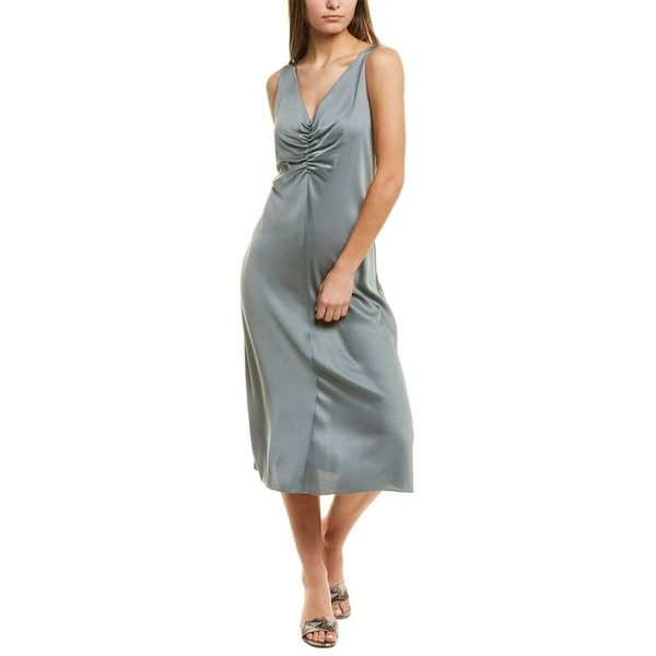 ヴィンス レディース ワンピース トップス Women's Ruched Double V-Neck Dress Patina