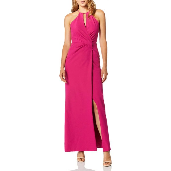 パーカー レディース ワンピース トップス Women's Nola Sleeveless Keyhole Drap Front Evening Dress Lipstick Pink