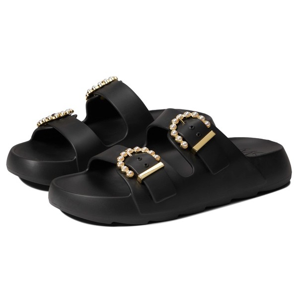 スチュアート ワイツマン レディース サンダル シューズ Pearl Buckle Slide Black