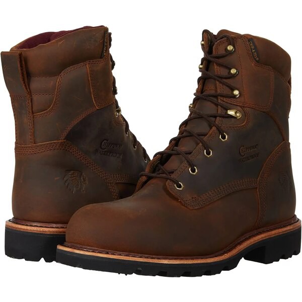 チペワ メンズ ブーツ＆レインブーツ シューズ Super DNA-8" Waterproof Insulated Steel Toe Work Boot Tan Crazy Horse